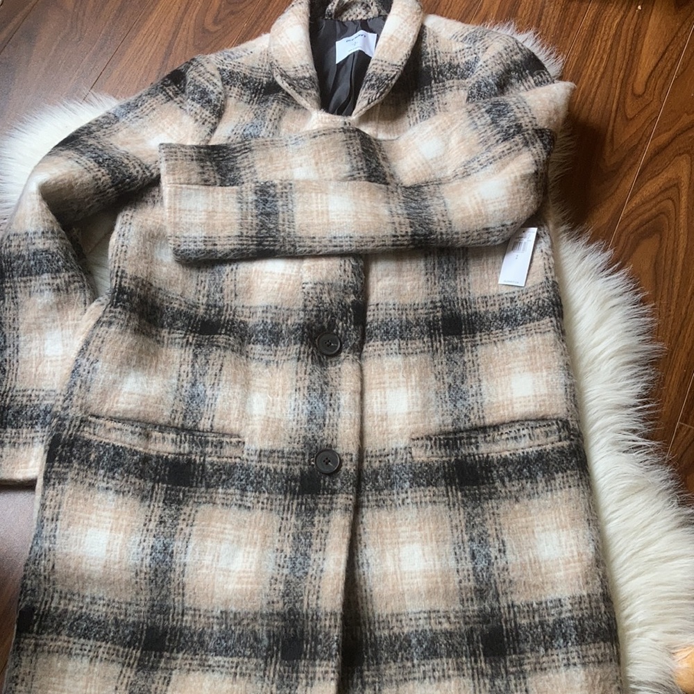 NWT Old Navy Oversized Plaid Coat - Picture 2 of 6